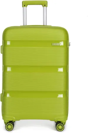 Kono Carry On Luggage Hard Shell Travel Trolley 4 Spinner Wheels Lightweight Polypropylene Suitcase with TSA Lock (Carry-On 21-Inch, Green)