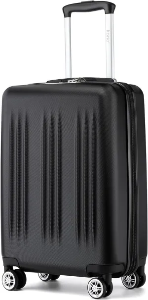 Kono Small 20 Inch Expandable Carry On Luggage with Spinner Wheels & TSA Lock, Scratch and Drop Resistant Hard Shell ABS & PC 22x14x9 Airline Approved Suitcase (Black)