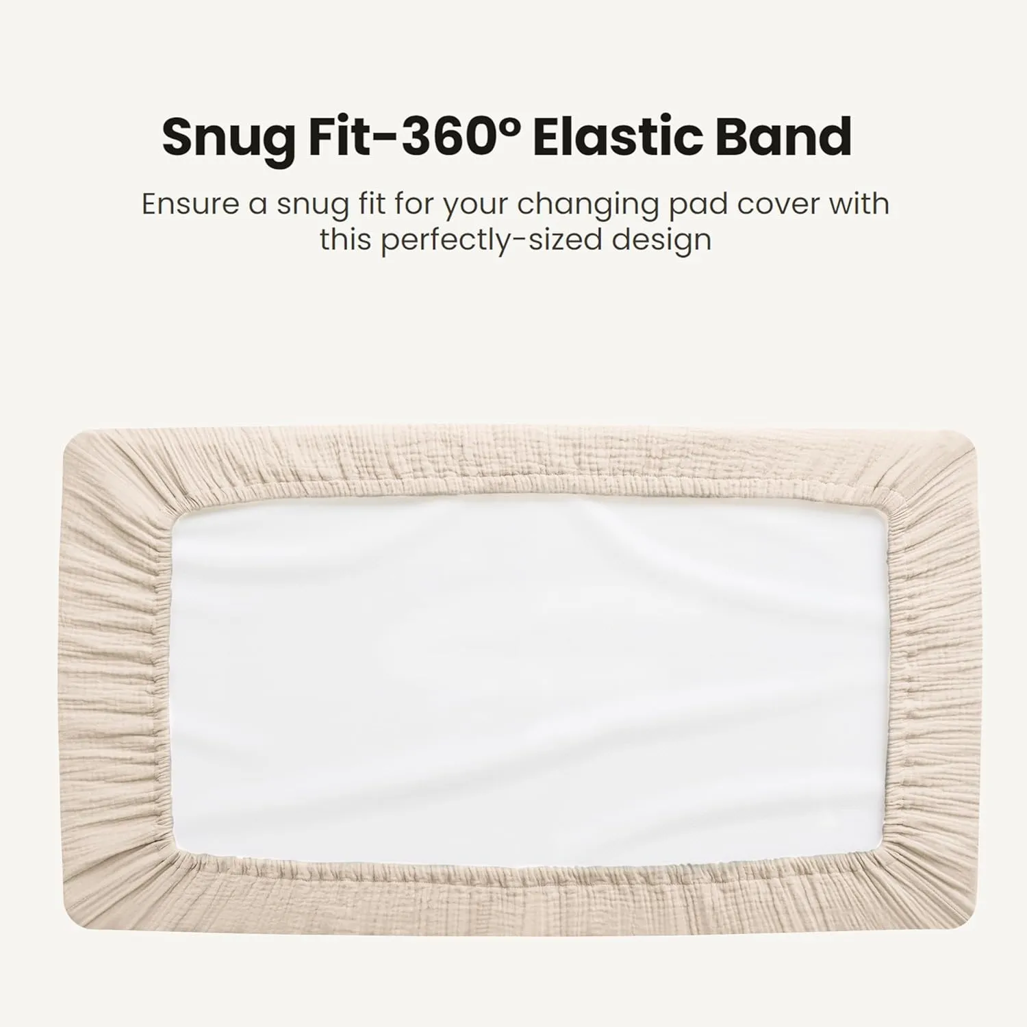 Konssy Waterproof Muslin Changing Pad Cover 2 Pack, Quilted Cotton Fitted Diaper Changing Table Cover, Soft Changing Pad Sheets for Girls Boys (Chestnut,Cream)