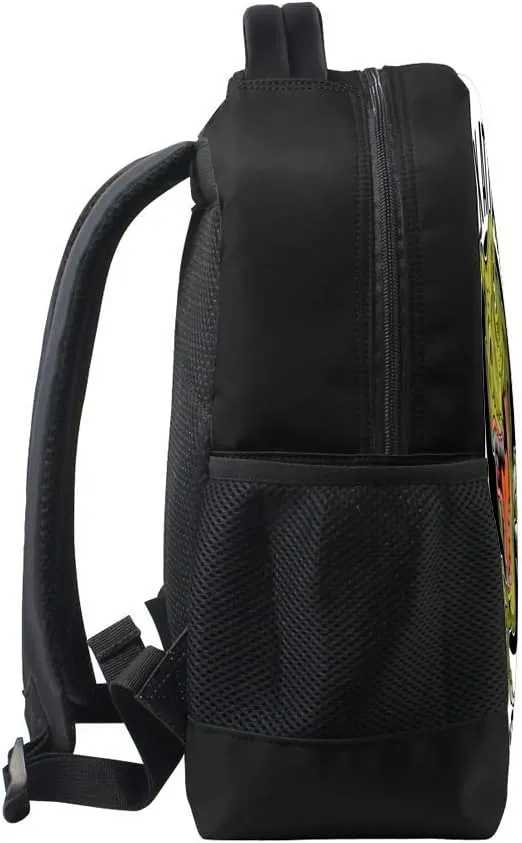 Kuizee Classic Backpack Schoolbag Adjustable Padded Shoulder Straps Daypack ﻿T-REX Tyrannosaurus Rex Dinosaur Cartoon Icon Casual Bags Durable College Daily 16Inch