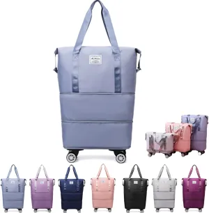 Kulken Travel Bag with Wheels, 2025 New Large Capacity Travel Bag - Universal Wheel Removable, Wheel-Equipped (Blue)