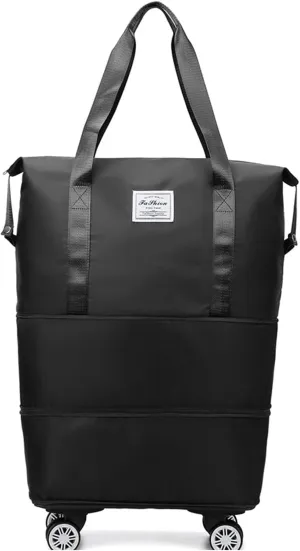 Kulken Travel Bag with Wheels, New Large Capacity Travel Bag, Universal Wheel Removable, For Short Waterproof Travel Storage Bags (Black)