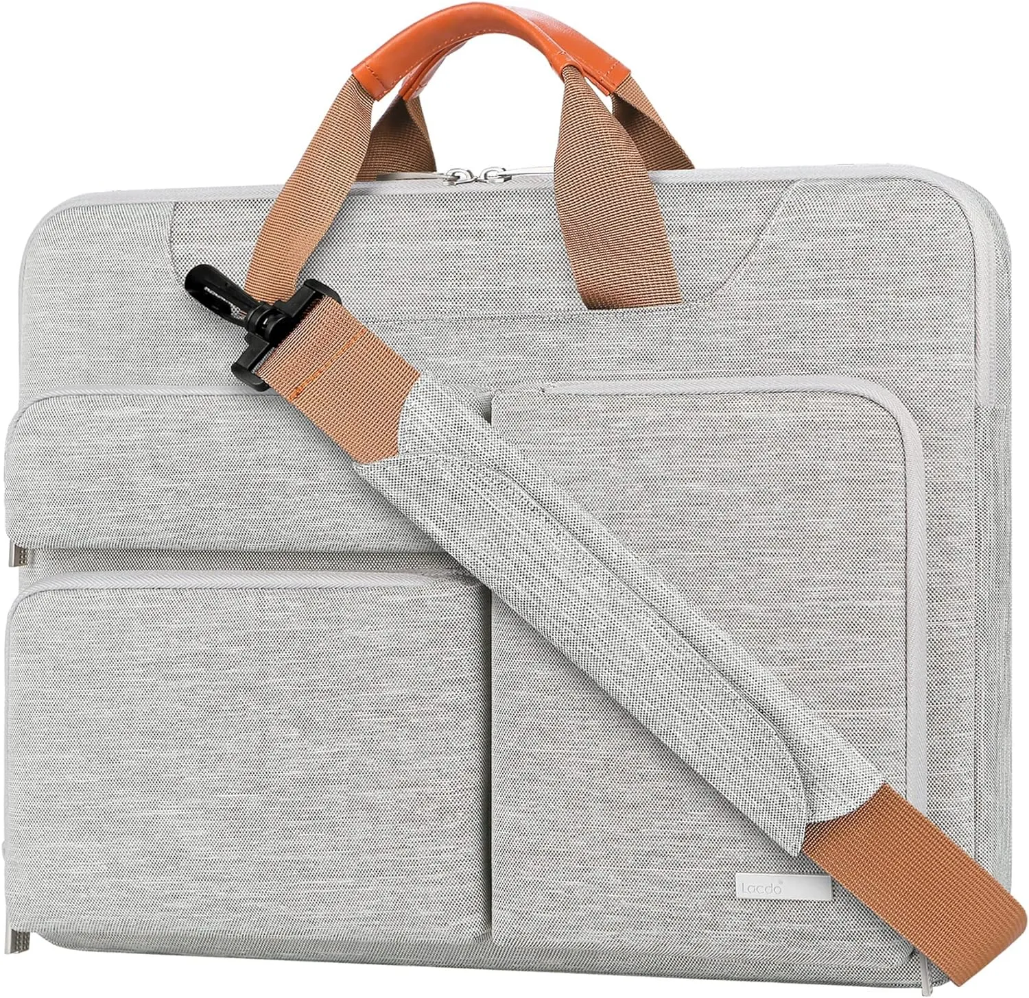 Lacdo 15.6 Inch 360° Protective Laptop Shoulder Bag Sleeve Case Compatible With 15.6" Acer Aspire, Predator, Dell Inspiron, Asus ZenBook 15 VivoBook, HP Pavilion, IdeaPad, ThinkPad Computer Bag,Gray