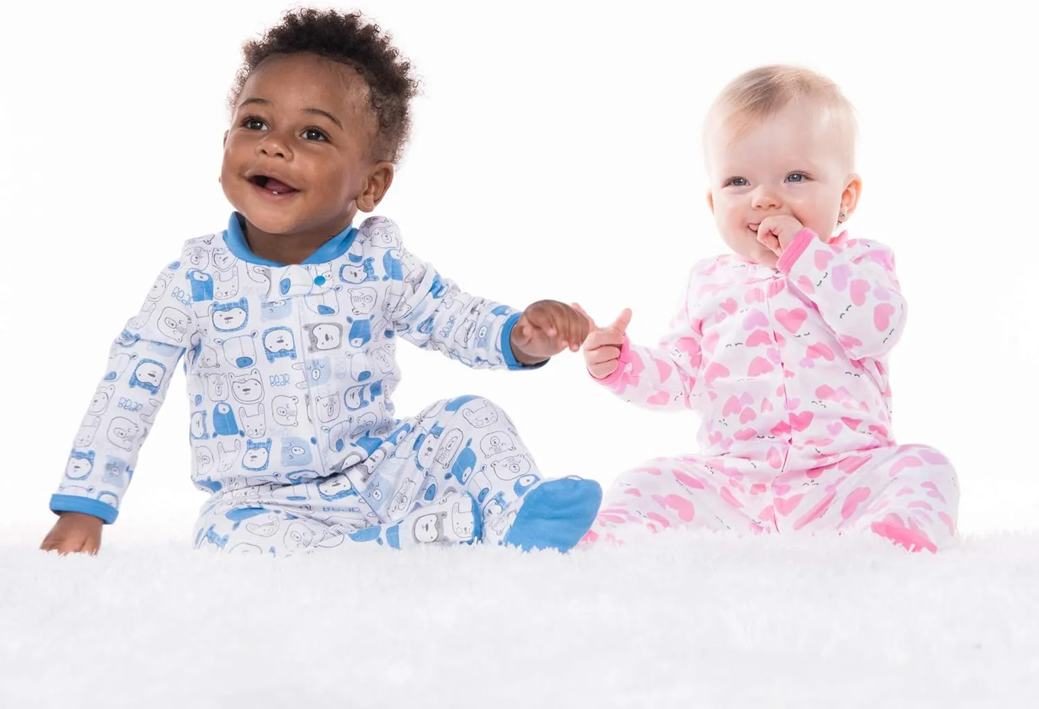 Lamaze Baby Boys' Super Combed Natural Cotton Sleep N Play,Zipper Closure Footed Sleepwear, 2 Pk