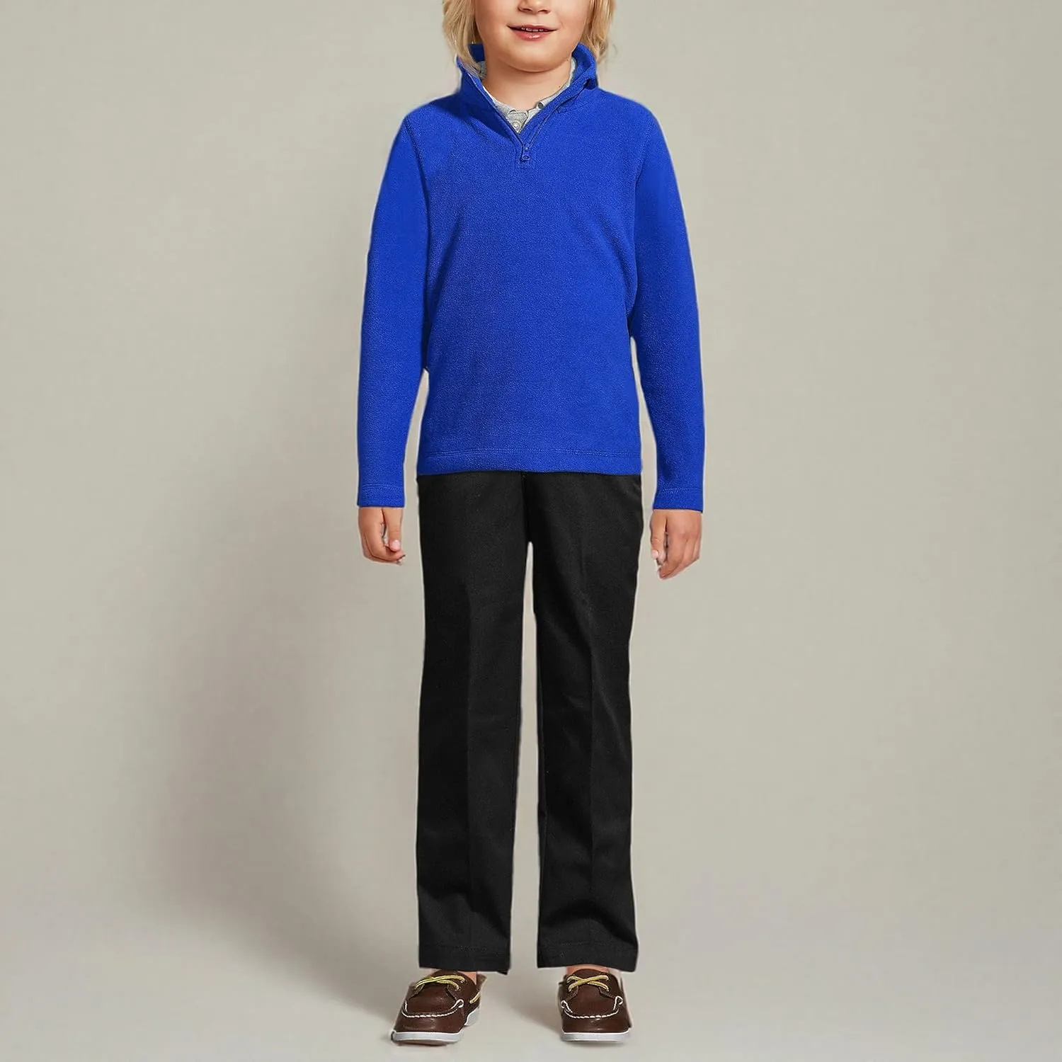 Lands' End School Uniform Kids Lightweight Fleece Quarter Zip Pullover