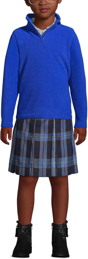 Lands' End School Uniform Kids Lightweight Fleece Quarter Zip Pullover
