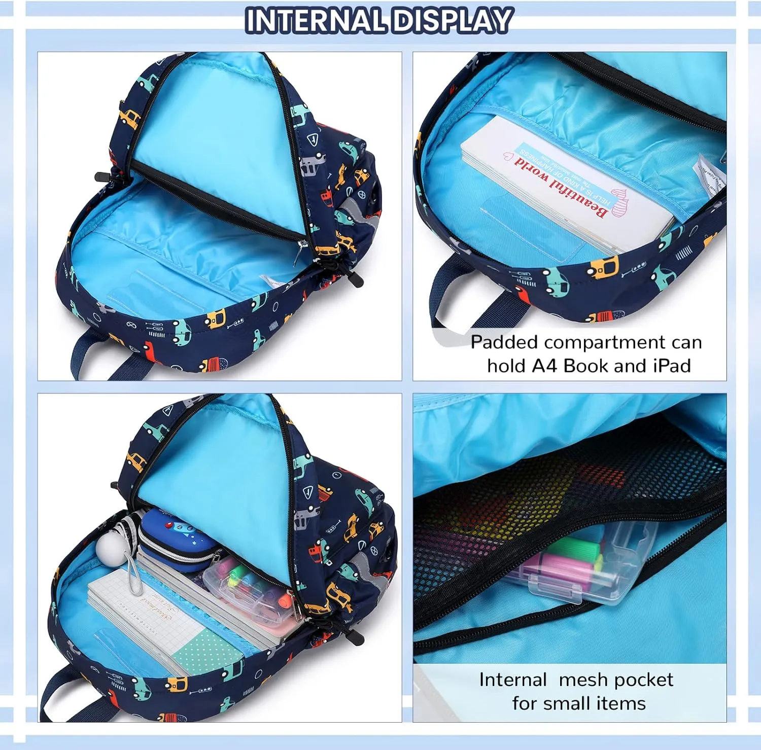 Lanola Kids Toddler Travel Backpack Cool Cute Cartoon Daypack children School Bags - Black Elephant