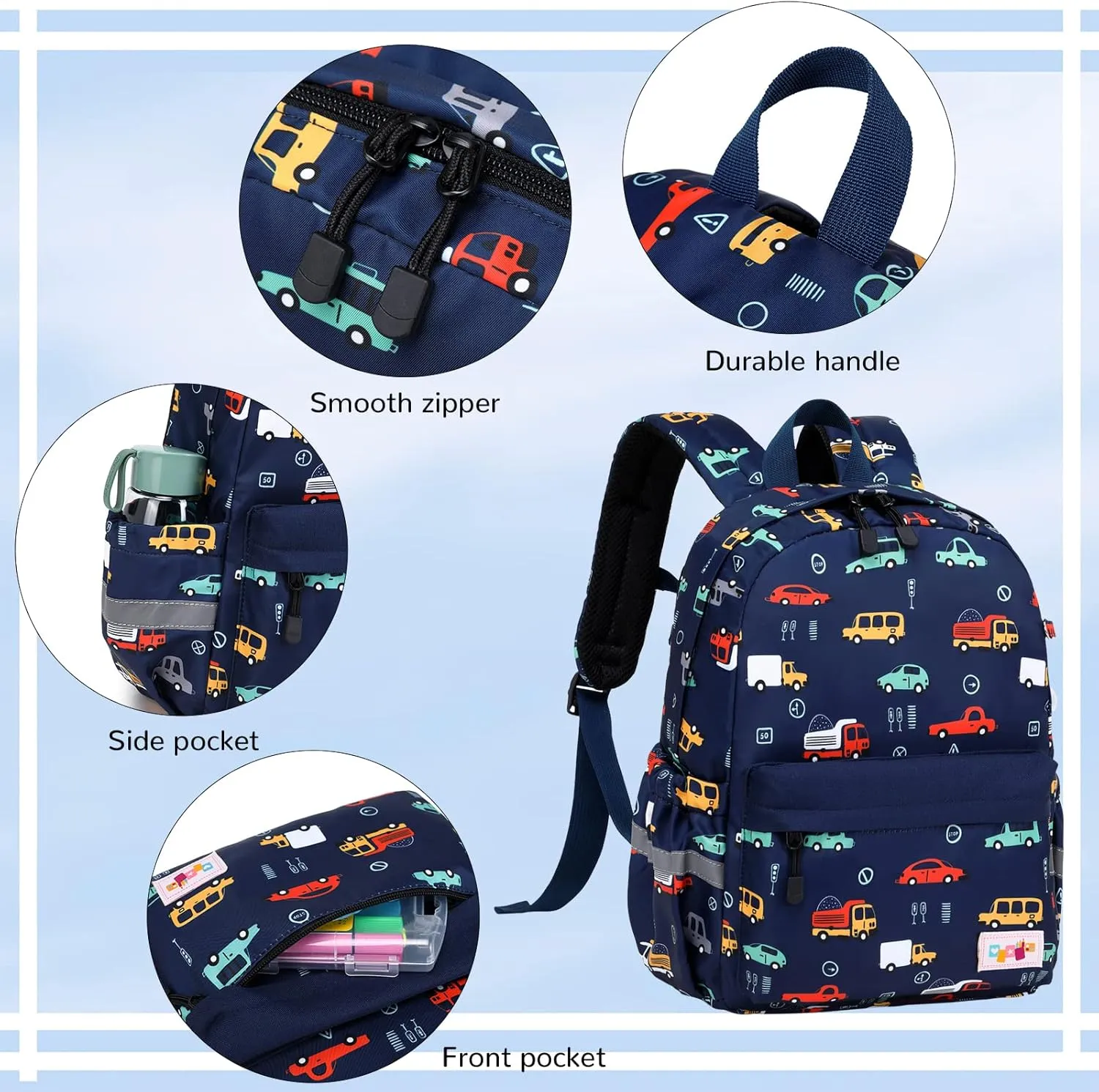 Lanola Kids Toddler Travel Backpack Cool Cute Cartoon Daypack children School Bags - Black Elephant