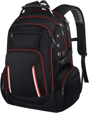 Laptop Backpack for Men, Large Travel Computer Backpack with USB Charging Port for Work Business Fits 17 Inch Notebook, 40L, Anti Theft, Water Resistant, Black