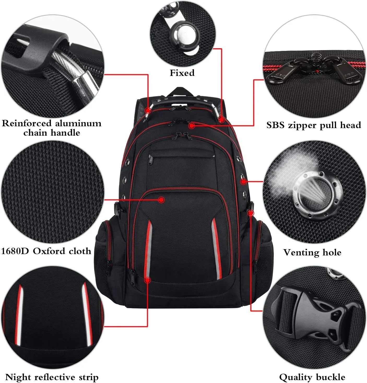 Laptop Backpack for Men, Large Travel Computer Backpack with USB Charging Port for Work Business Fits 17 Inch Notebook, 40L, Anti Theft, Water Resistant, Black