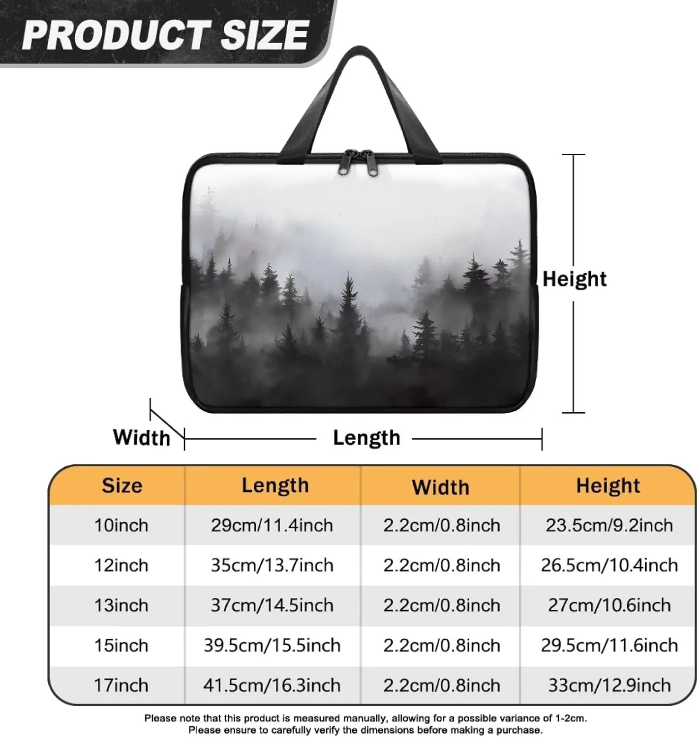Laptop Bag Case Waterproof Zipper Portable Computer Carrying Bag for Office Business School 10 Inch- 17 Inch
