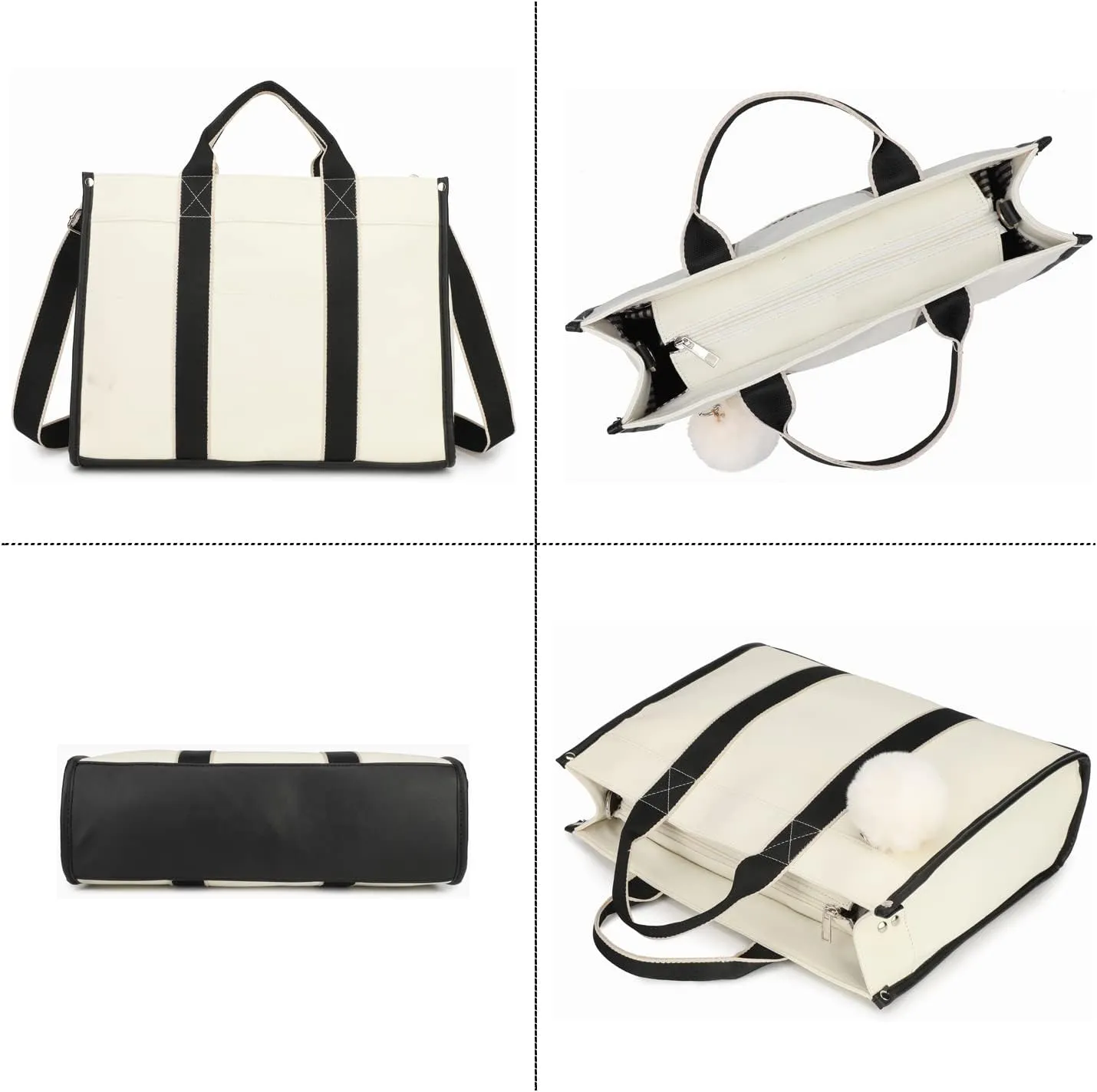 Laptop Bag for Women 15.6 Inch Lightweight Canvas Tote Bags Teacher Work Bag for School Travel