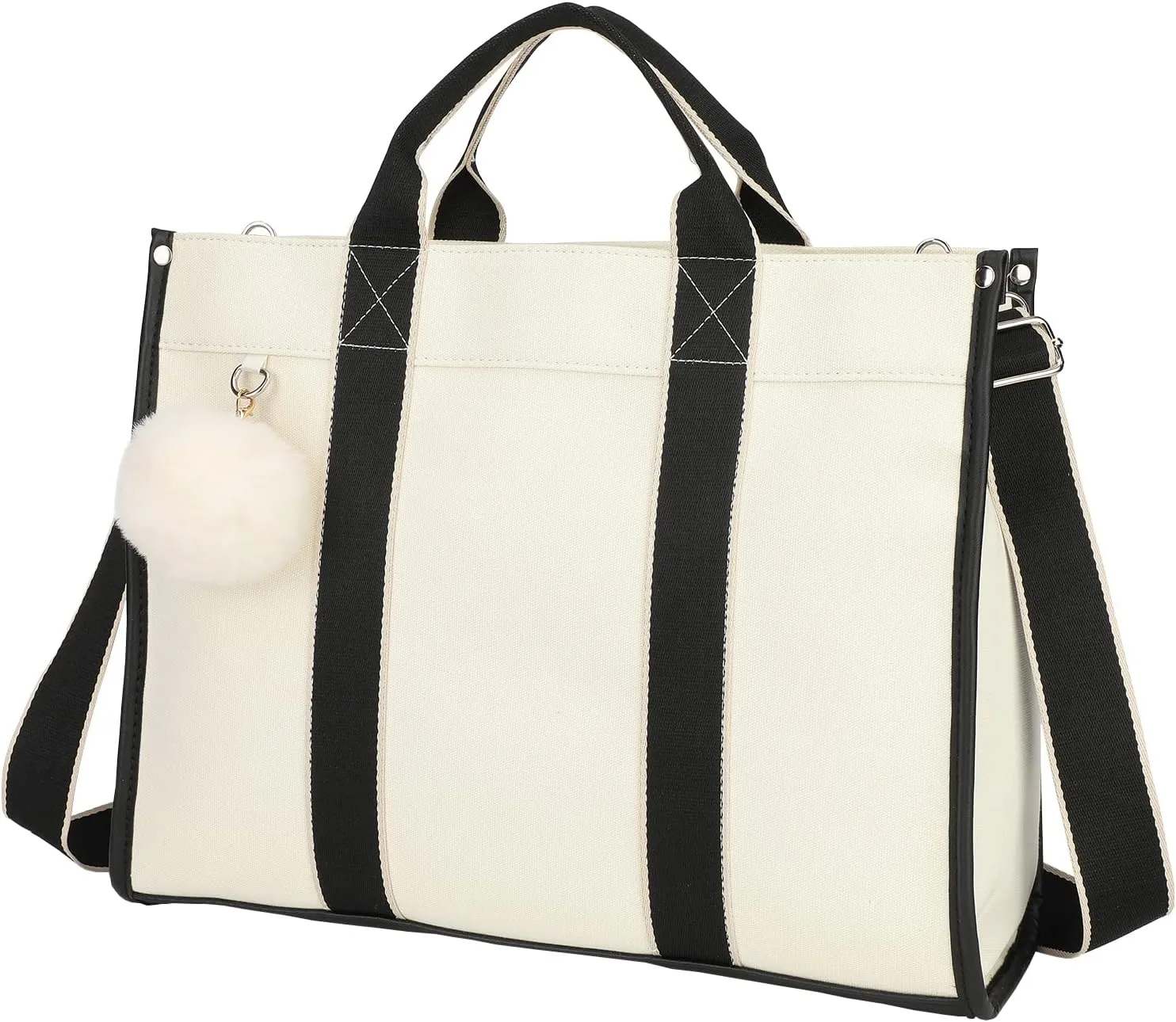 Laptop Bag for Women 15.6 Inch Lightweight Canvas Tote Bags Teacher Work Bag for School Travel