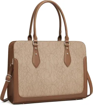 Laptop Bag for Women 15.6 Inch Work Tote Bag for Women,Leather Computer Bags Waterproof Tote Professional Briefcase,Large Capacity Business Office Bag for Work