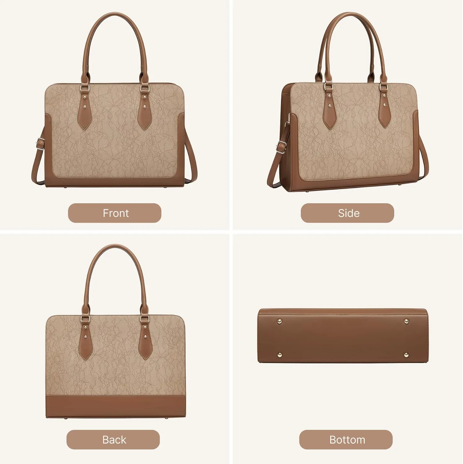 Laptop Bag for Women 15.6 Inch Work Tote Bag for Women,Leather Computer Bags Waterproof Tote Professional Briefcase,Large Capacity Business Office Bag for Work