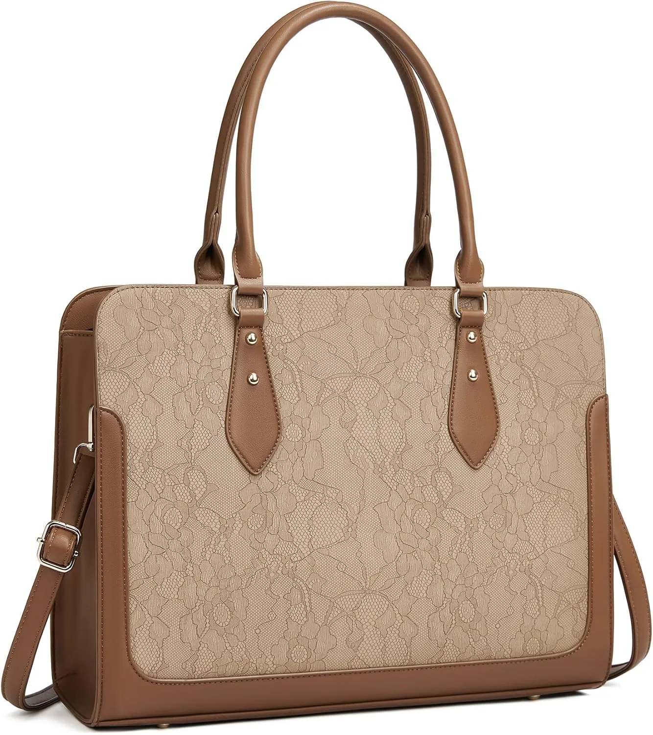 Laptop Bag for Women 15.6 Inch Work Tote Bag for Women,Leather Computer Bags Waterproof Tote Professional Briefcase,Large Capacity Business Office Bag for Work