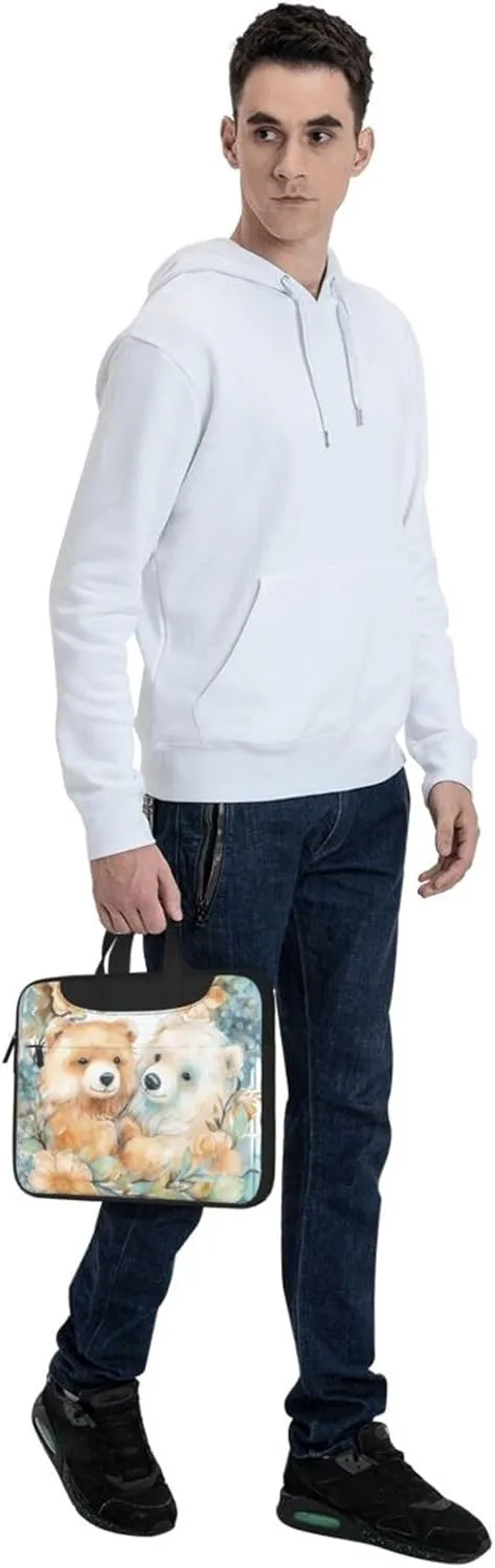 Laptop Bag for Women Men Computer Bag Laptop Briefcase Two Bears in a Garland Laptop Shoulder Bag Work Bag for Travel Office