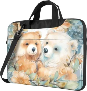 Laptop Bag for Women Men Computer Bag Laptop Briefcase Two Bears in a Garland Laptop Shoulder Bag Work Bag for Travel Office