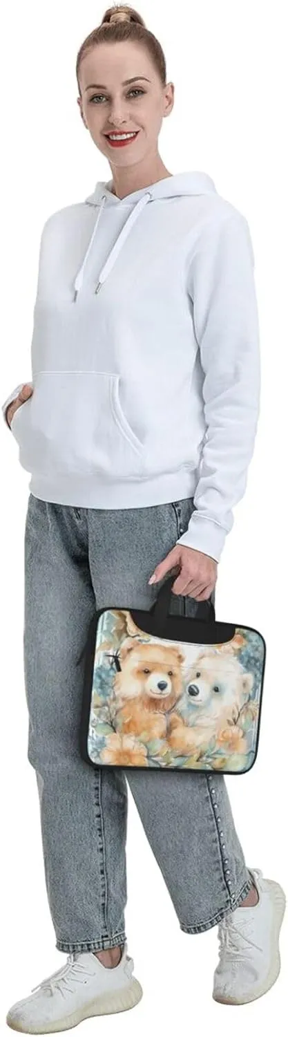 Laptop Bag for Women Men Computer Bag Laptop Briefcase Two Bears in a Garland Laptop Shoulder Bag Work Bag for Travel Office