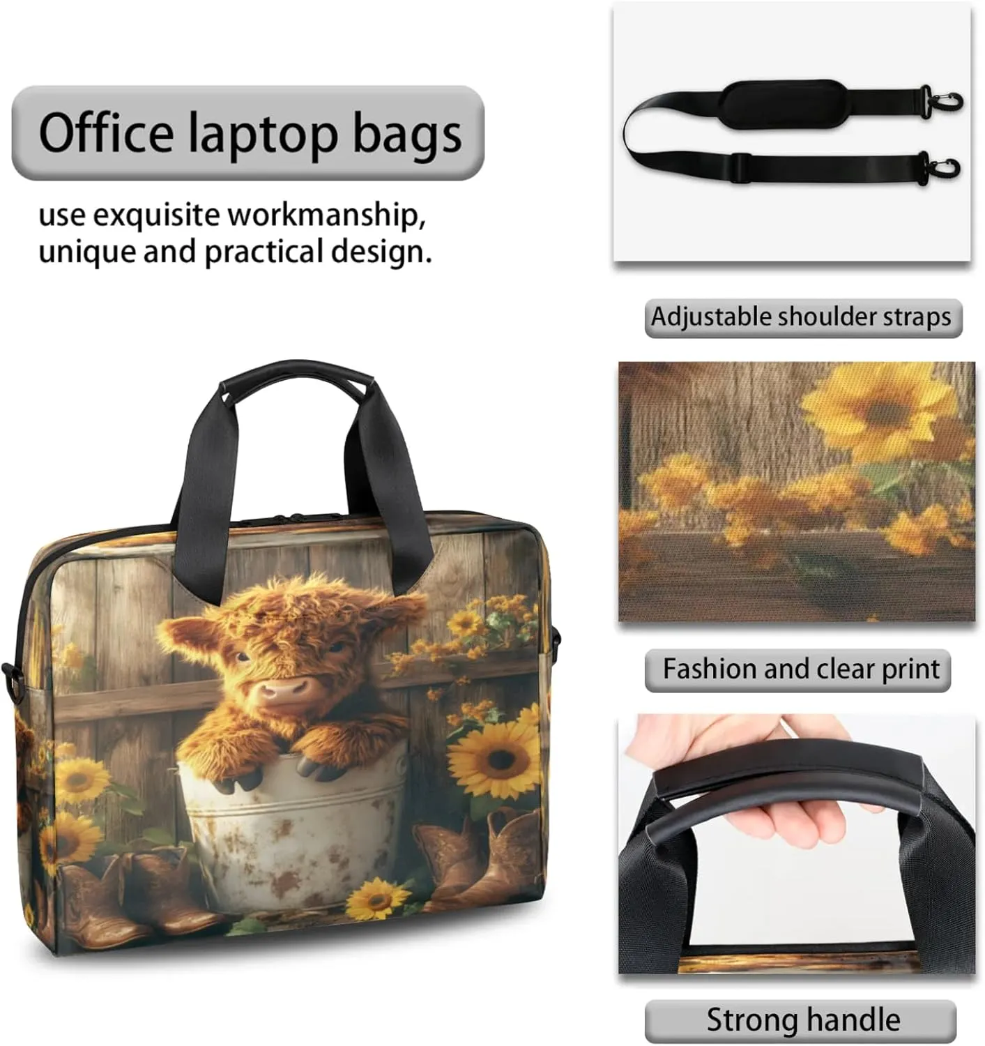 Laptop Shoulder Bag Compatible with Handle, Messenger Shoulder Case for Tablet, Laptop Carrying Case