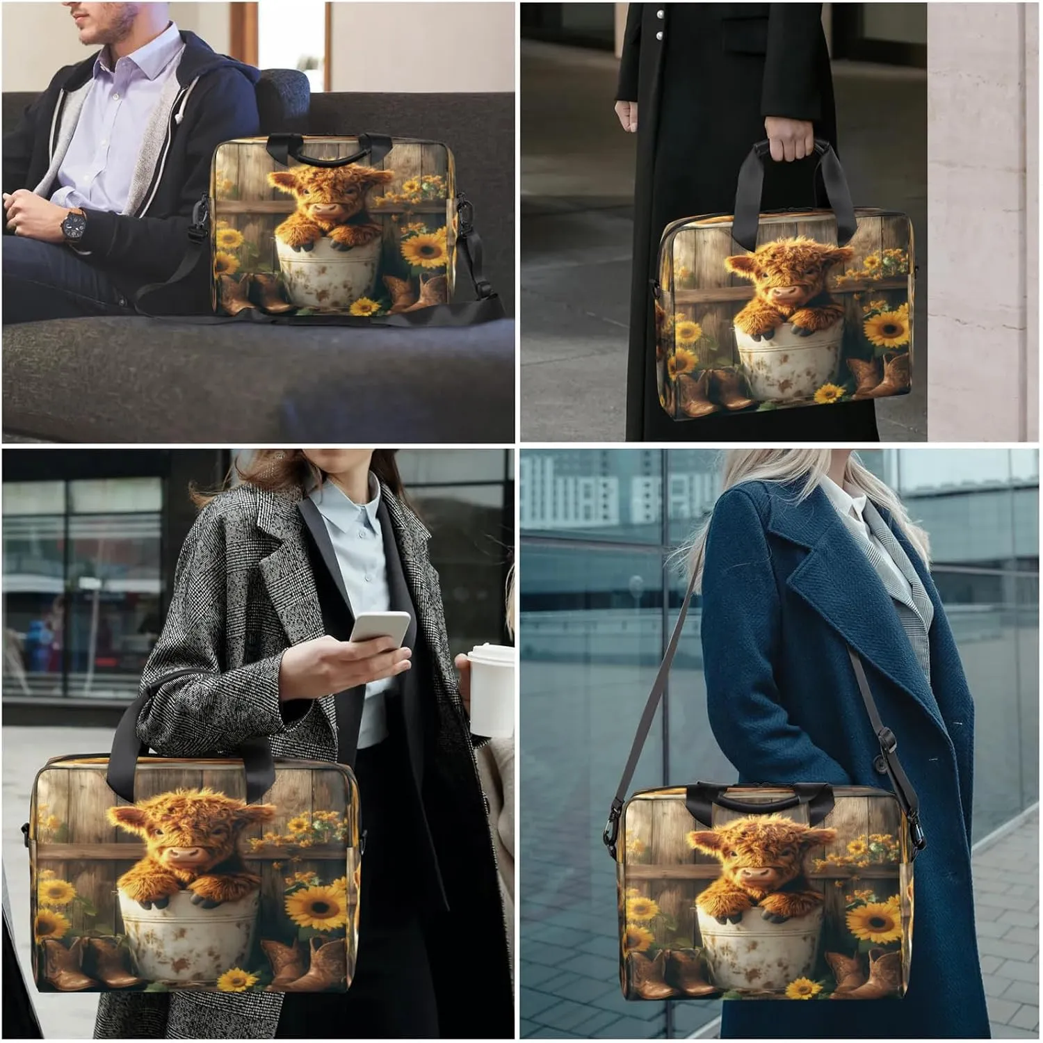 Laptop Shoulder Bag Compatible with Handle, Messenger Shoulder Case for Tablet, Laptop Carrying Case