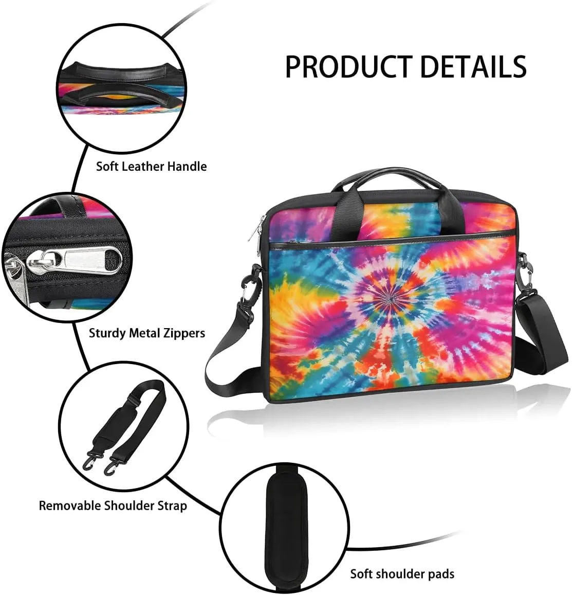 Laptop Shoulder Bag Computer Bag 13-15 Inches Laptop Carrying Case with Shoulder Strap for Women Men