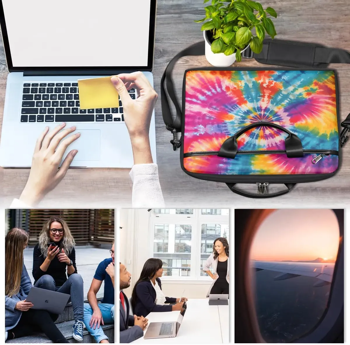 Laptop Shoulder Bag Computer Bag 13-15 Inches Laptop Carrying Case with Shoulder Strap for Women Men