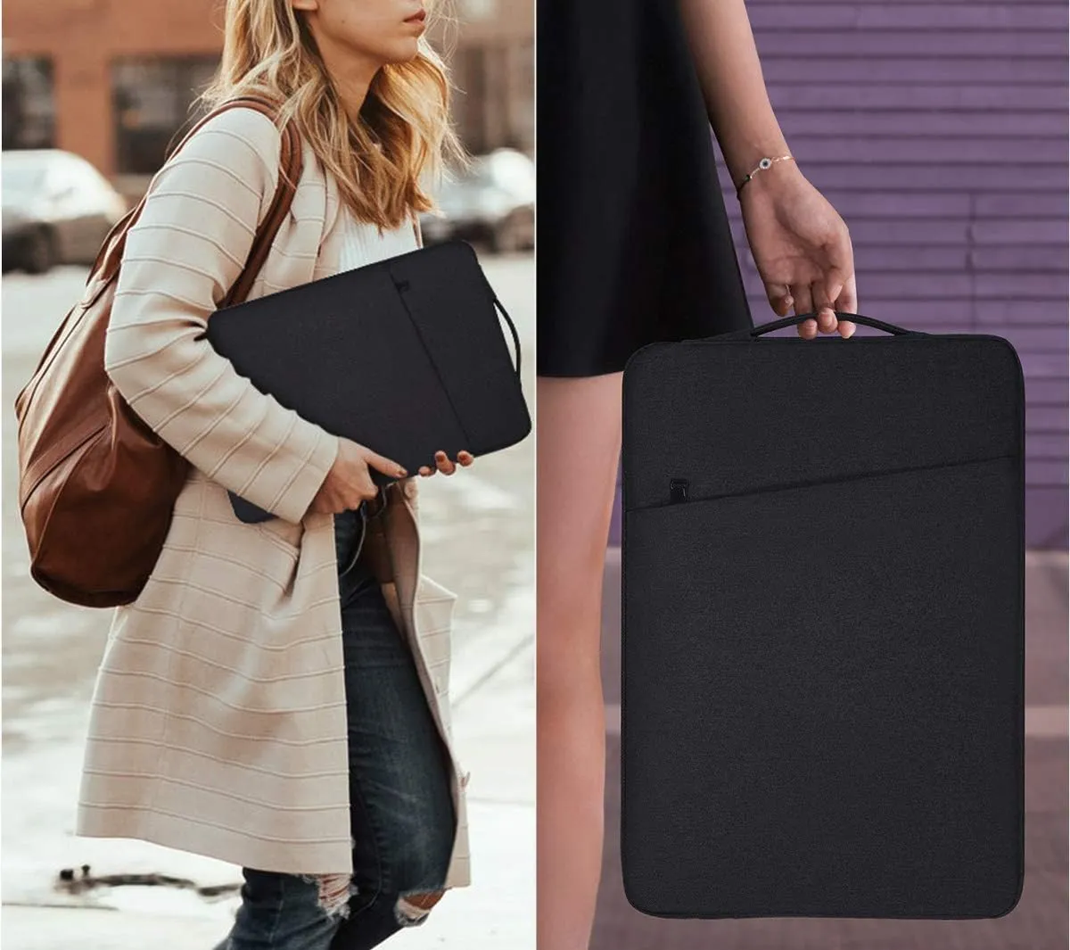 Laptop Sleeve 14 Inch, 14 Inch Laptop Case for Dell Latitude/Inspiron, HP AUSU Lenovo Chromebook/Stream/ASUS Vivobook/Lenovo IdeaPad Computer Sleeve Bag, Black