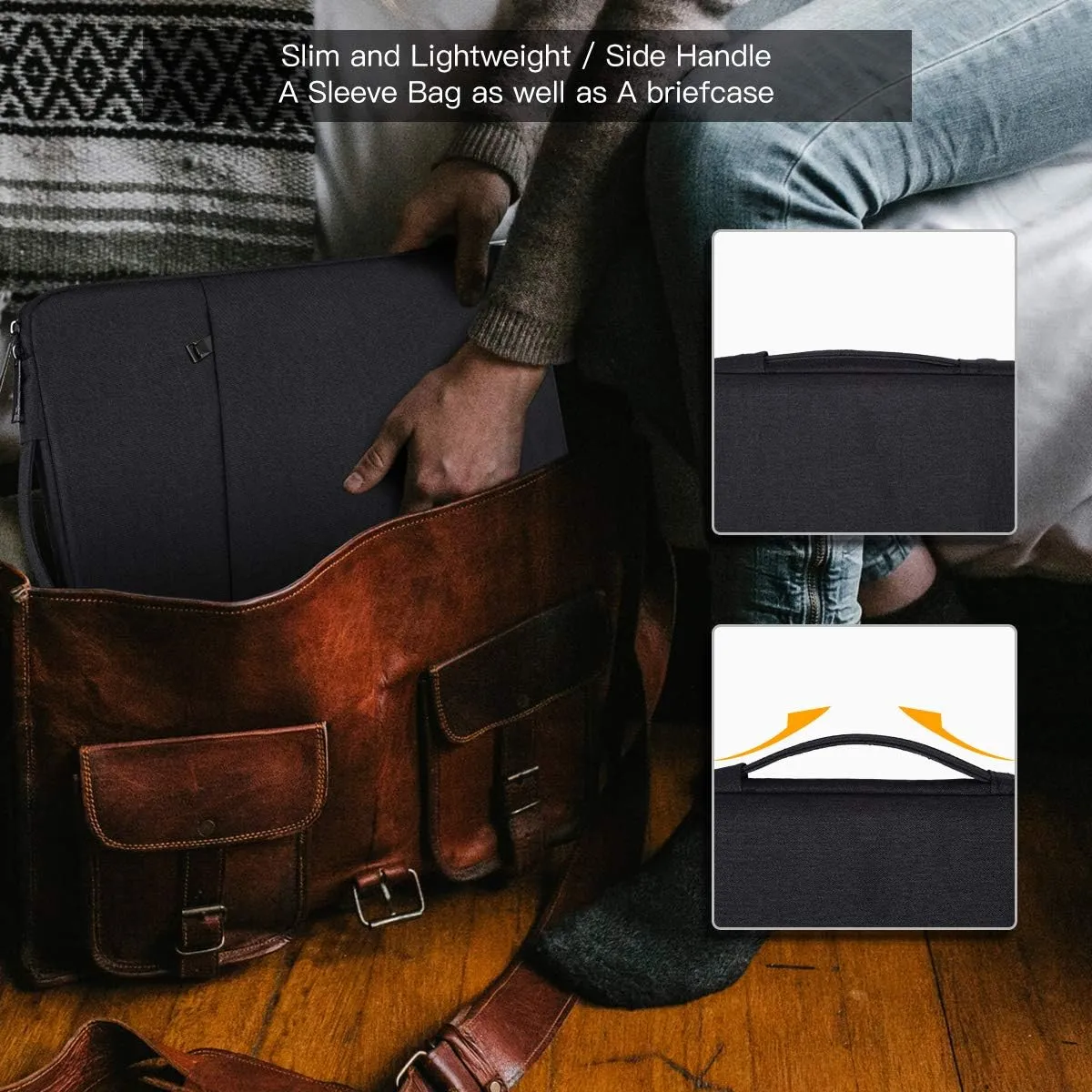 Laptop Sleeve 14 Inch, 14 Inch Laptop Case for Dell Latitude/Inspiron, HP AUSU Lenovo Chromebook/Stream/ASUS Vivobook/Lenovo IdeaPad Computer Sleeve Bag, Black