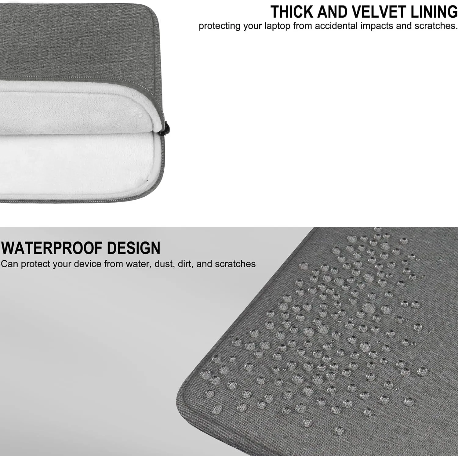Laptop Sleeve 14 Inch, Shockproof Protective Traveling Computer Cover, Water Resistant Portable Laptop Carrying Bag Compatible for Lenovo, HP, Dell, Asus, MacBook Air/Pro, Gray