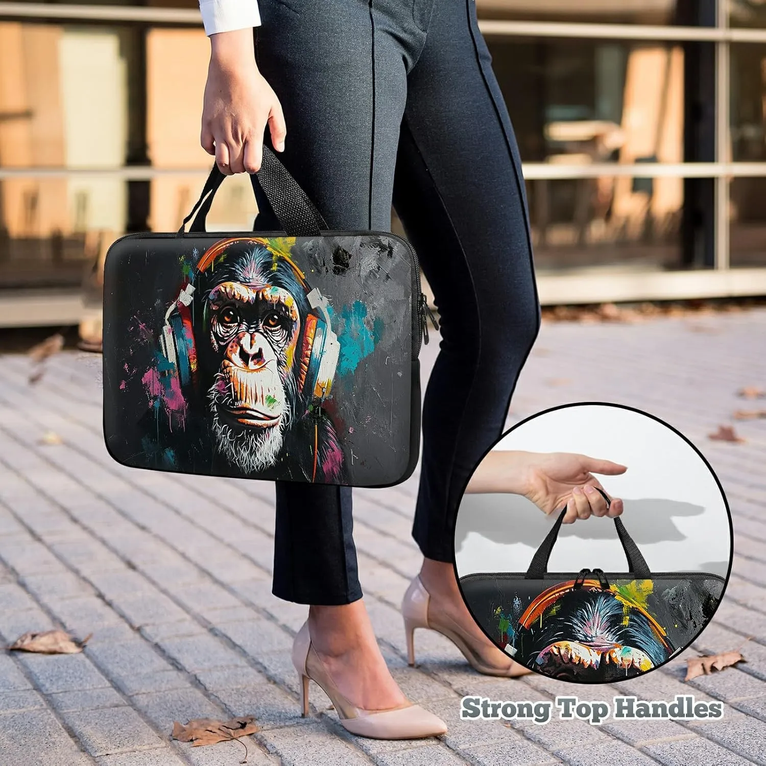 Laptop Sleeve Case Bag 13 inch, Music Monkey Slim Carrying Case Durable Handbag Travel Laptop Bag for 13 inch MacBook Air M3/M2/Pro M2/ 13" iPad Pro/Air M4/M2 2024