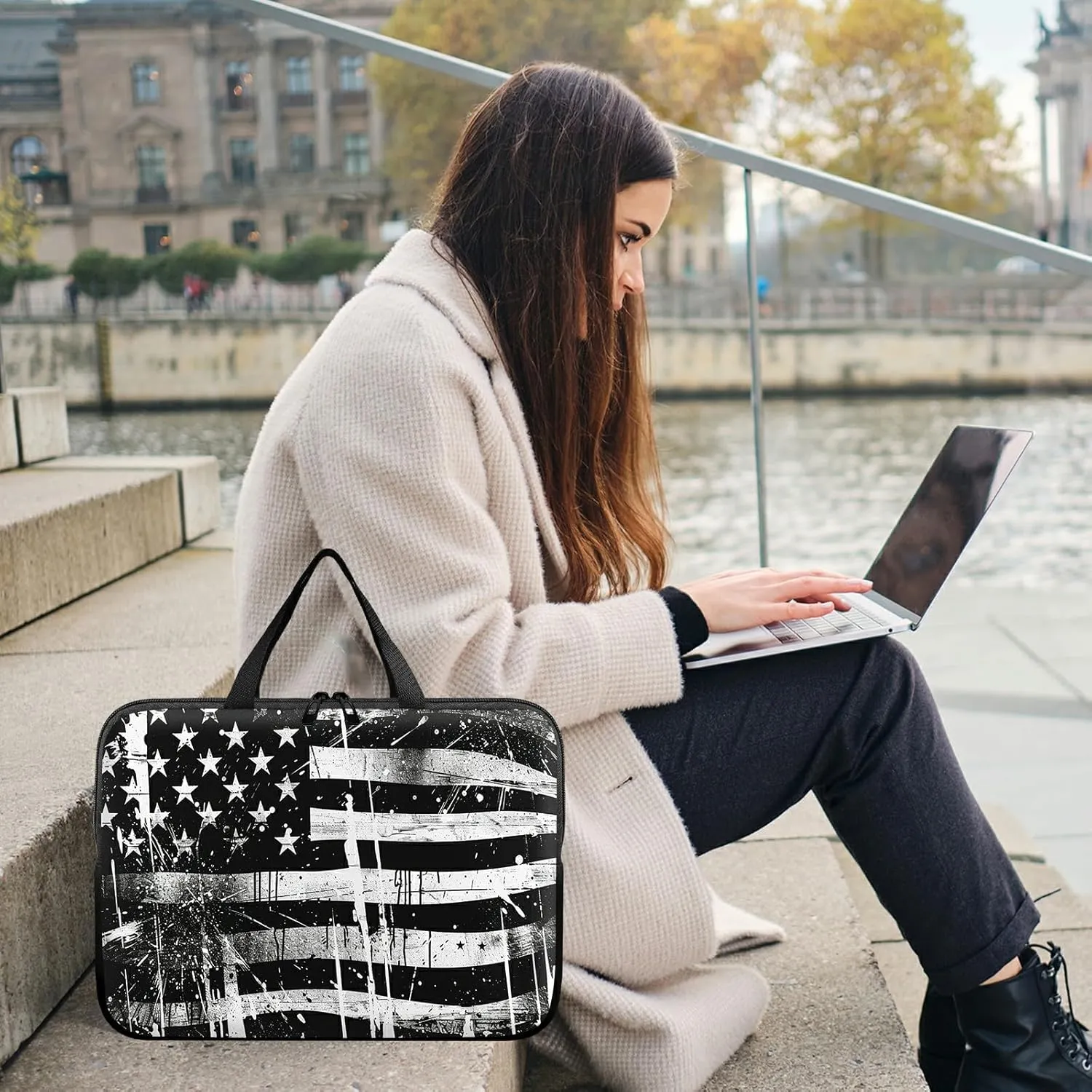 Laptop Sleeve Case Bag 13 inch, Retro Dirty Flag Slim Carrying Case Durable Handbag Travel Laptop Bag for 13 inch MacBook Air M3/M2/Pro M2/ 13" iPad Pro/Air M4/M2 2024