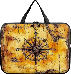 Laptop Sleeve Case Bag 13 inch, Vintage Compass Slim Carrying Case Durable Handbag Travel Laptop Bag for 13 inch MacBook Air M3/M2/Pro M2/ 13" iPad Pro/Air M4/M2 2024