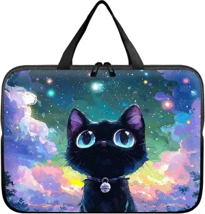 Laptop Sleeve Case Bag 15 inch, Nebula Cat Slim Carrying Case Durable Handbag Travel Laptop Bag for 15 inch MacBook Air M3/M2/15 Pro/Surface Laptop 7/6/5/4/3/ Dell XPS 15 Plus