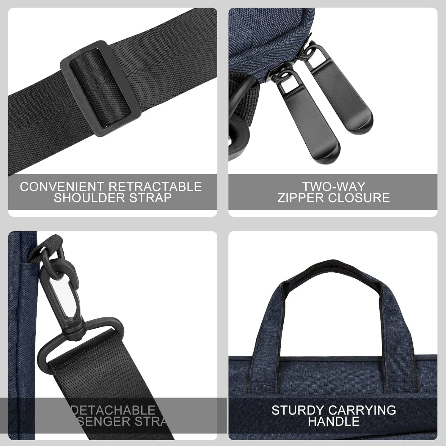 Laptop Sleeve Shoulder Bag 13-14 Inch PC Portable Handbag Carrying Case Compatible with 14 inch VivoBook/ZenBook/ThinkPad Acer ASUS Dell HP Chromebook Samsung Notebook Surface, Navy Blue