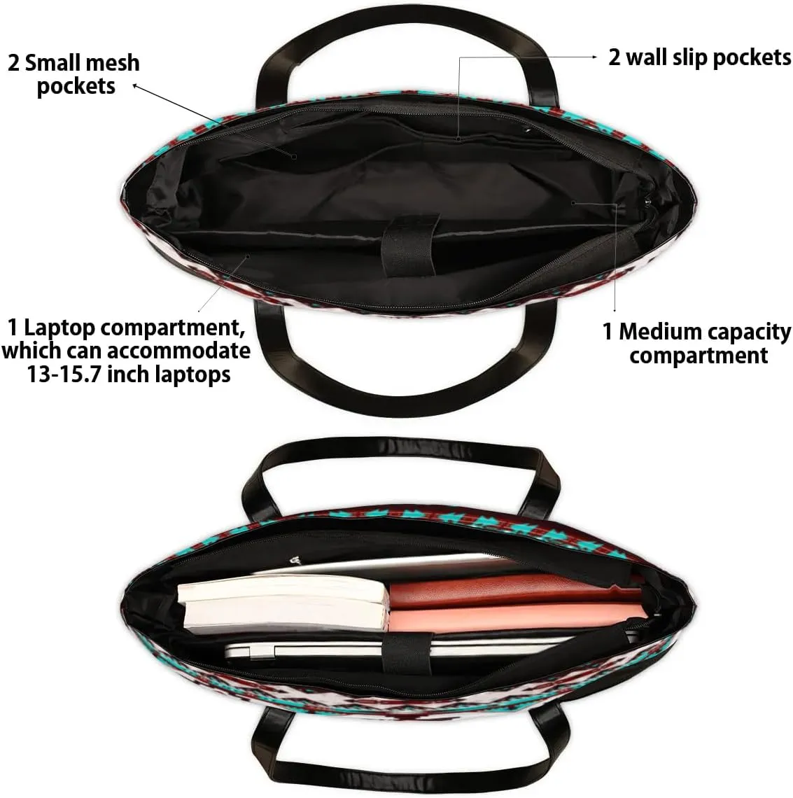 Laptop Tote Bag for Women, 15.6 inch Laptop Bag Handbag Large Briefcase Waterproof Travel Beach Shoulder Bag Work Bags