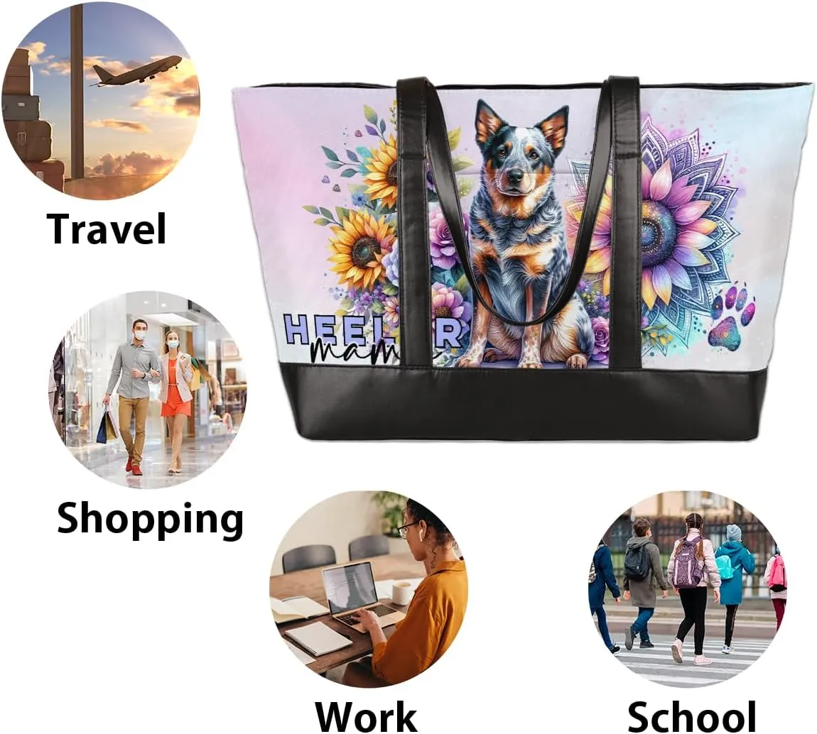 Laptop Tote Bag for Women Girls Large Canvas Shoulder Bag