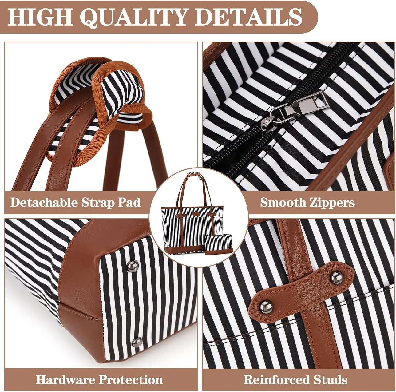 Laptop Tote Bag for Women,RAVUO Water Resistant 15.6 Inch Computer Handbag Purse Teacher Bag With Portable Small Pouch