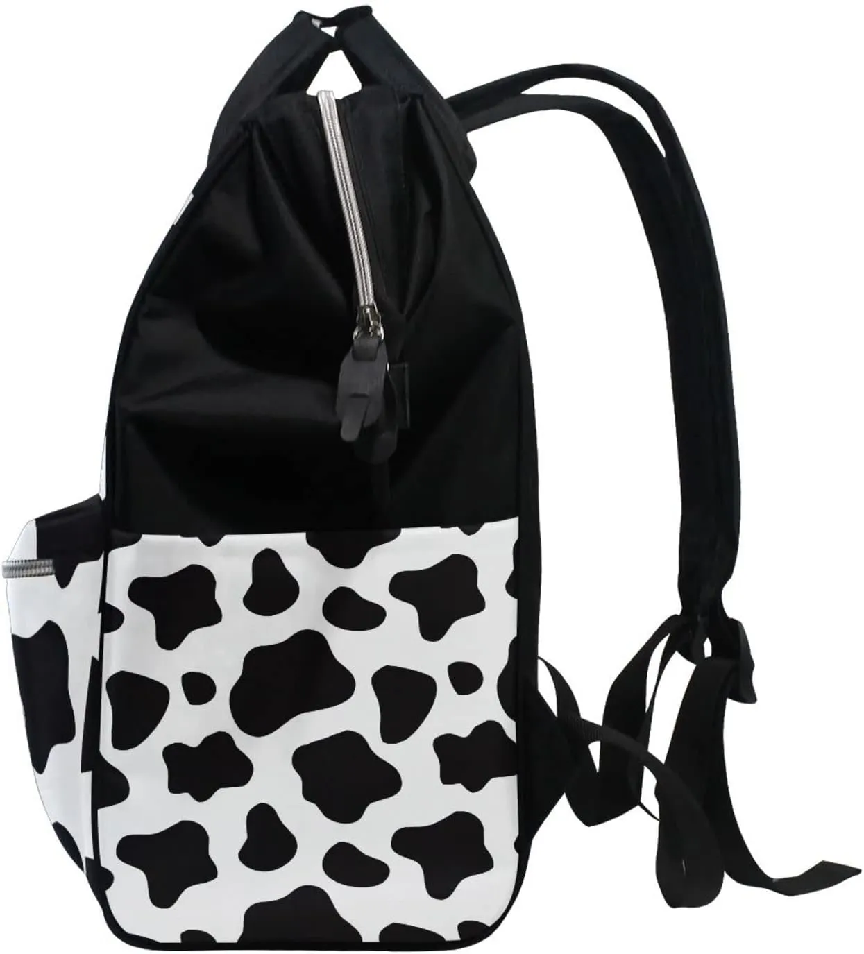 Large Capacity Baby Diaper Bag Cow Print Durable Multi Function Travel Backpack