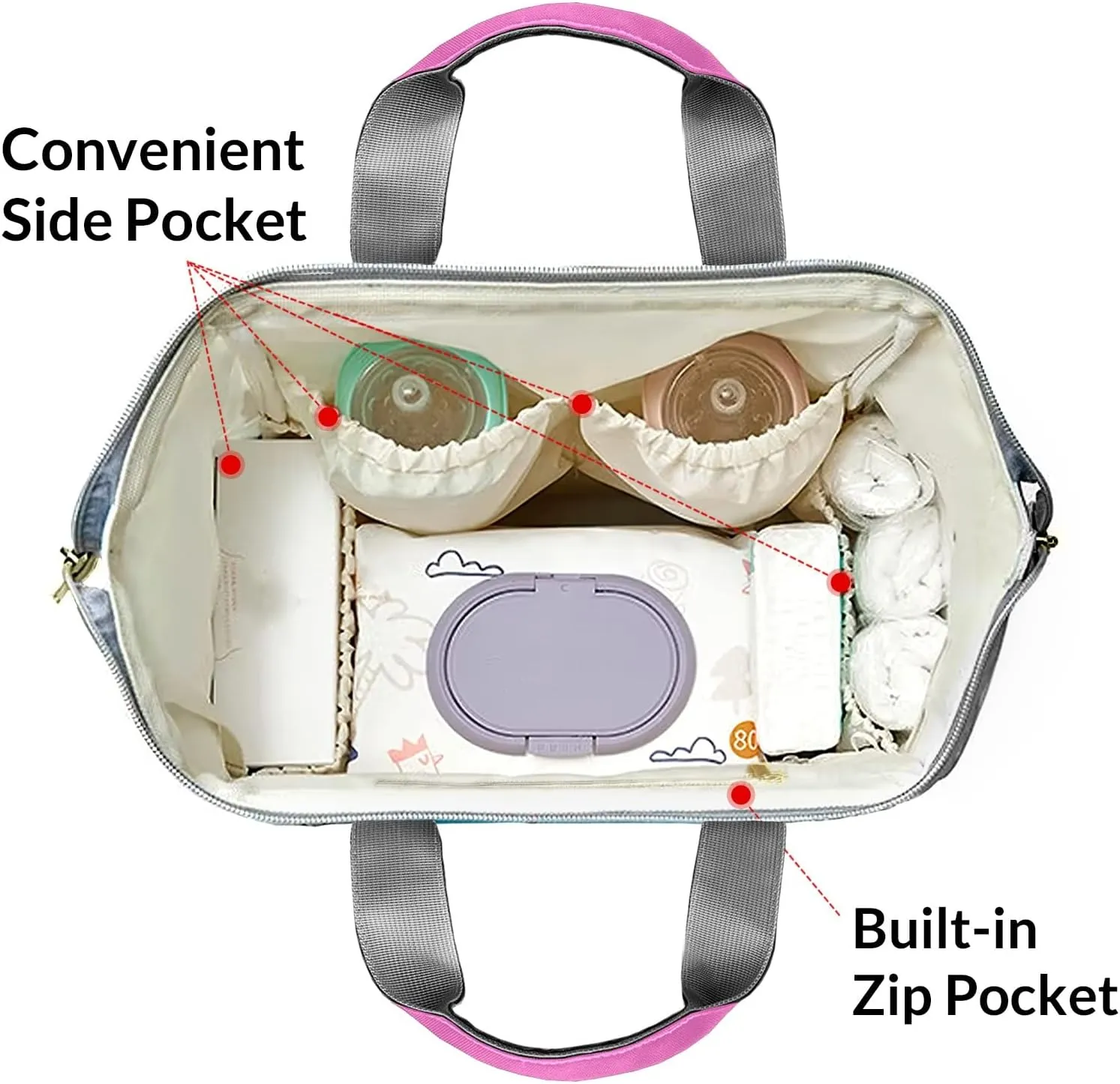 Large Capacity Custom Diaper Bag with Name, Multifunction Personalized Diaper Bag Backpack for Baby Girl Boy, Fashion Shoulder Bag Waterproof Casual Daypack Travel Backpack for Mom