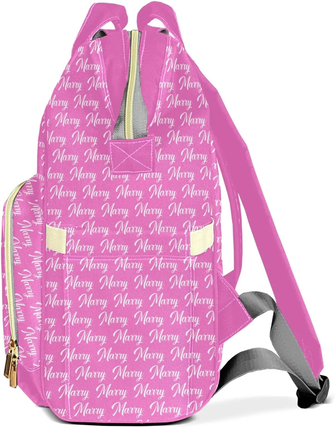 Large Capacity Custom Diaper Bag with Name, Multifunction Personalized Diaper Bag Backpack for Baby Girl Boy, Fashion Shoulder Bag Waterproof Casual Daypack Travel Backpack for Mom