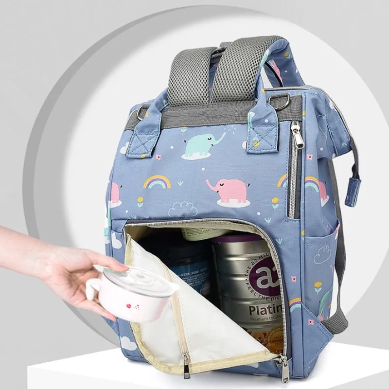 Large Capacity Diaper Bag Backpack - Elephant