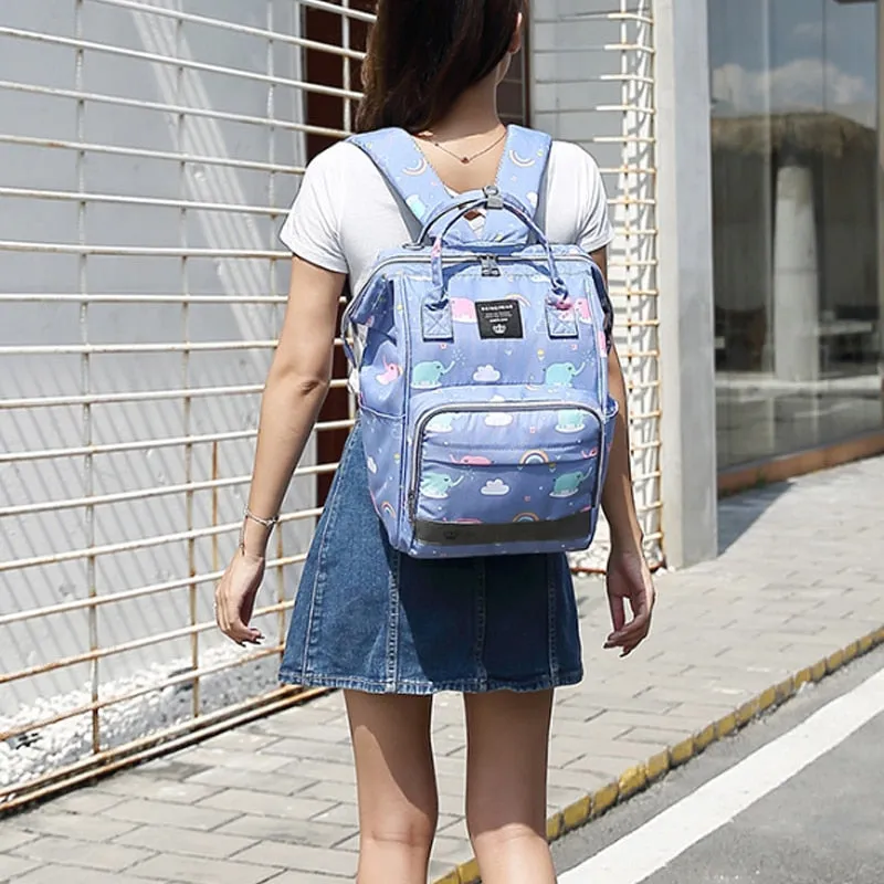 Large Capacity Diaper Bag Backpack - Elephant