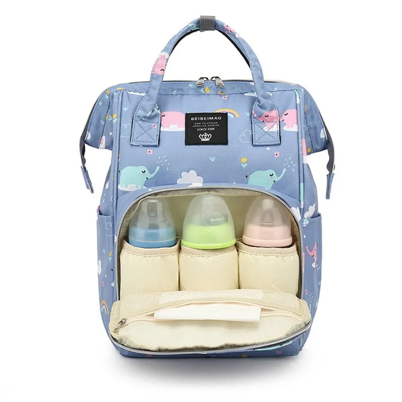 Large Capacity Diaper Bag Backpack - Elephant
