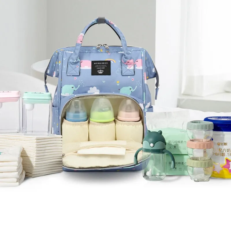 Large Capacity Diaper Bag Backpack - Elephant