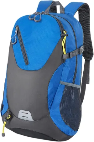 Large Capacity Travel Daypack Knapsack Multiple Zippered Pockets Double Shoulder Bag Outdoor Hiking Backpack for Holidays, Blue