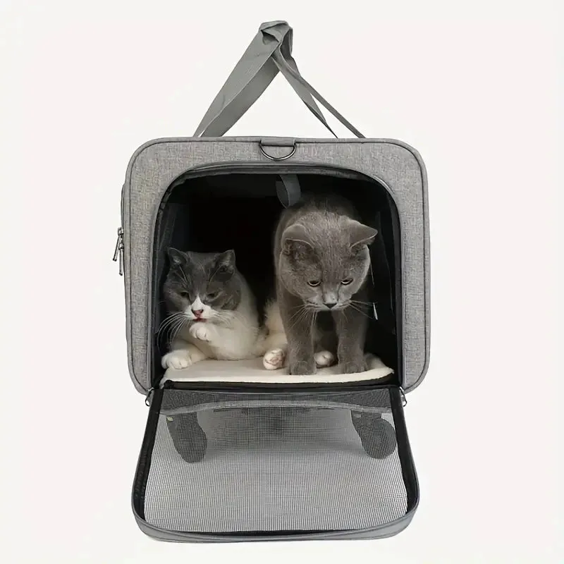 Large Cat Travel Carrier - Foldable Pet Travel Carrier with Wheels