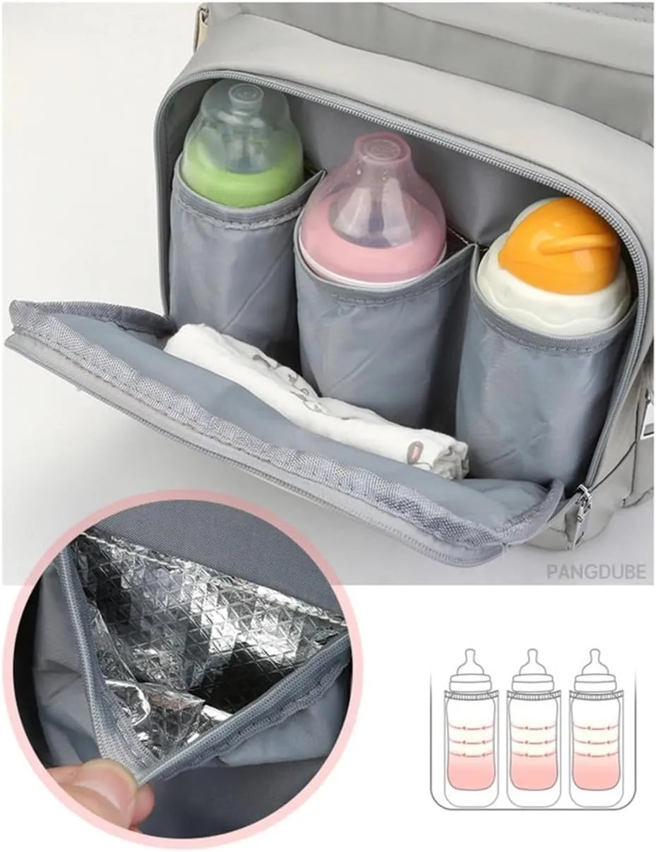 Large Diaper Bag Baby Backpack with Changing Pad Maternity Daypack Waterproof Mommy Shower Tote Bottle Bag Baby Registry Search Newborn Essentials