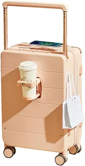 Large Handle Suitcase with Cup Holder, Travel Luggage, Password, Trolley Case, Travel Hand Bag, Wheeled Suitcase (C 22), C, 22