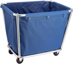 Large Laundry Cart with Wheels,Rolling Laundry Basket,220 LB Load Material-handling Carts for Home Commercial Hotels or Hospital,Blue